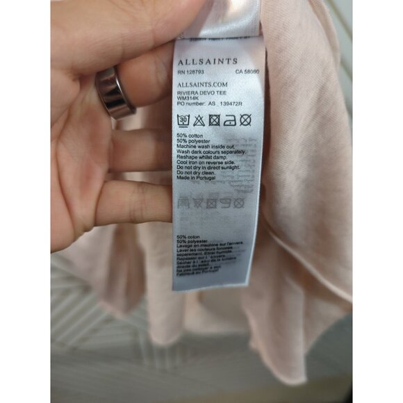 All Saints Pink Tie-Front Women's Top - Picture 6 of 7